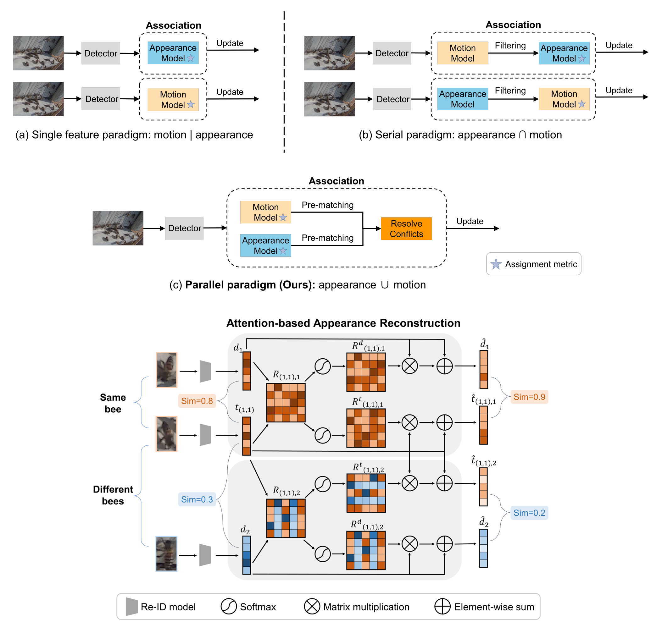 TOPIC: a parallel association paradigm for multi-object tracking under complex motions and diverse scenes